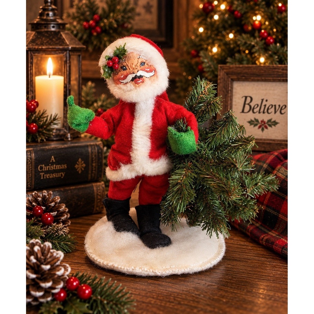 Vintage 1991 Annalee Santa Claus 9" Christmas Tree Holiday Doll Figurine